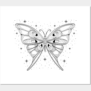 Starry Butterfly Posters and Art